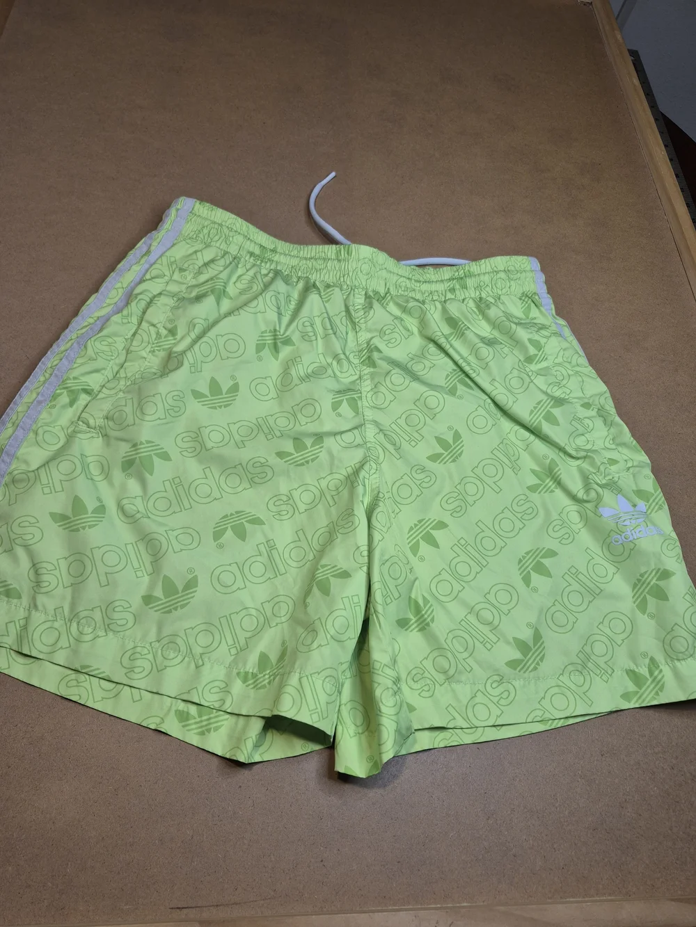 adidas Men’s Neon Green Logo Swim/Training Shorts 4518/3